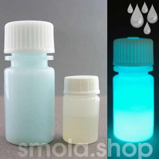 Светящаяся эпоксидная смола ФЛ-325 Голубой, Масса (A+B): 72 г